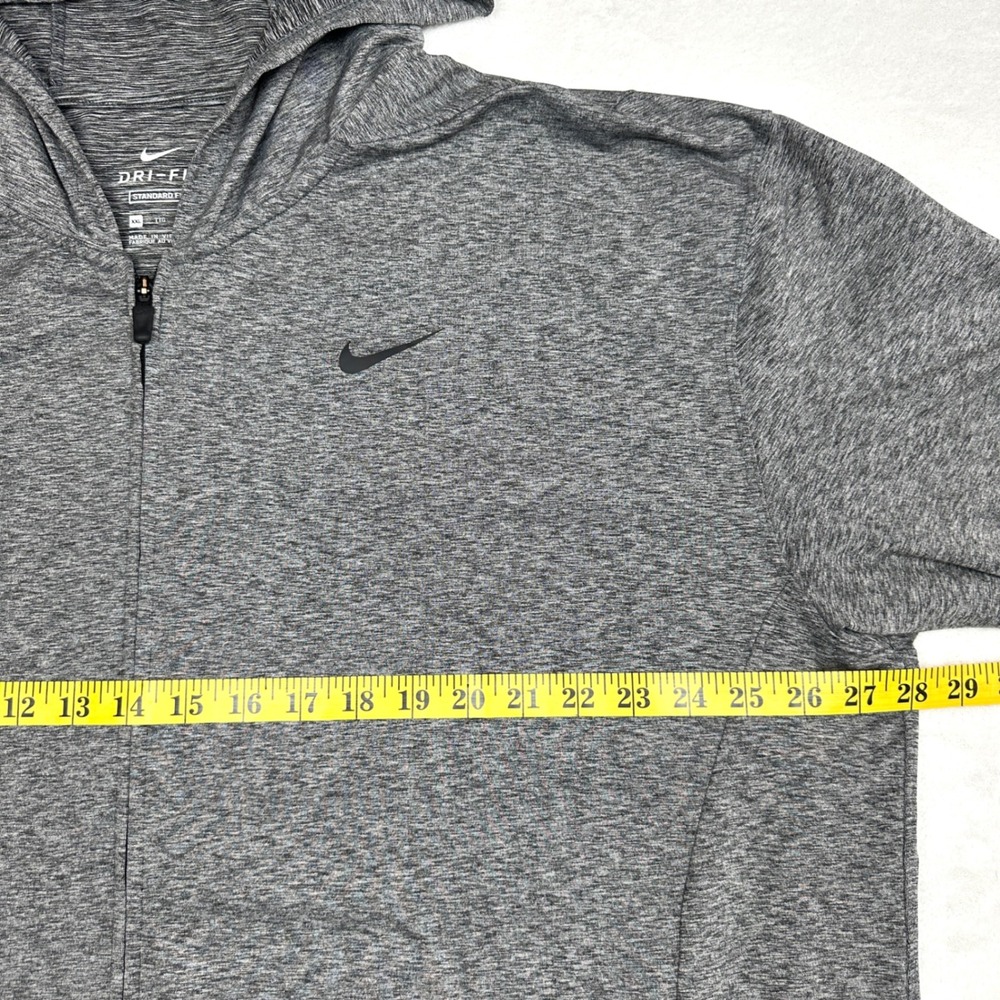 Nike Dri-FIT Mens XXL Full Zip Hoodie Charcoal Grey Heathered Standard Fit 562 - Picture 3 of 7